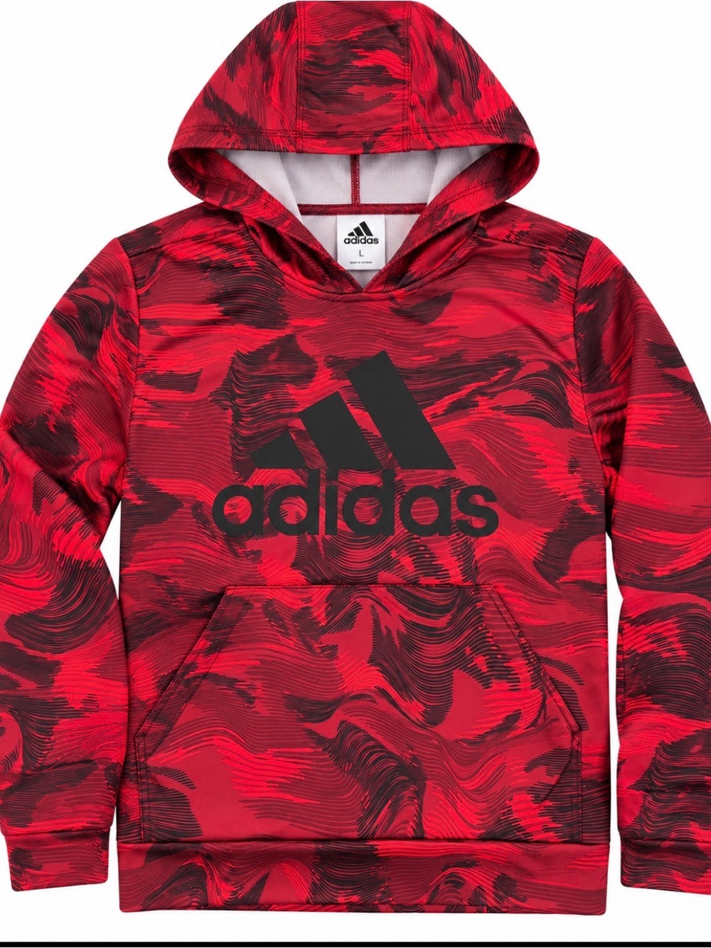 adidas Red & Black Swirl Print Hoodie